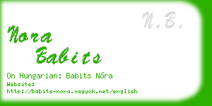 nora babits business card